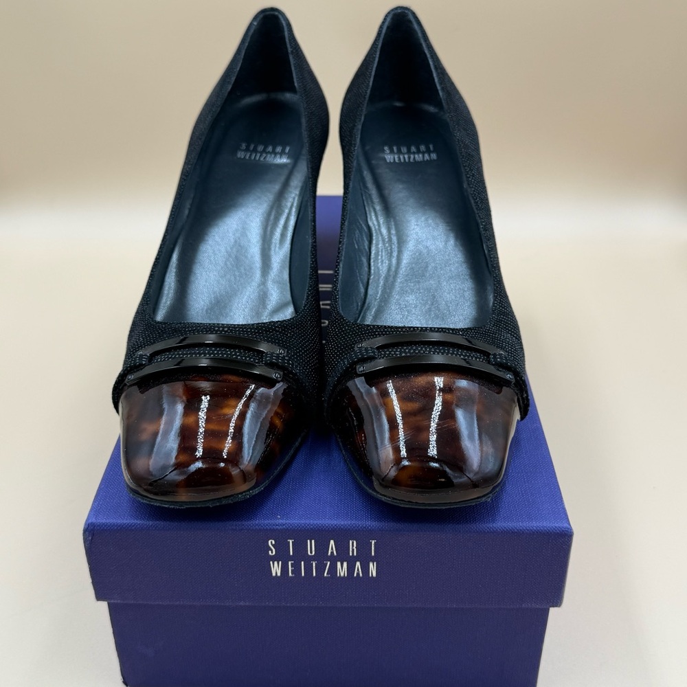 Stuart Weitzman Women’s Black and Brown Patent Leather Pumps Size 9